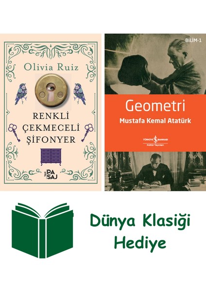 Renkli Çekmeceli Şifonyer + Geometri + Dünya Klasiği Hediye