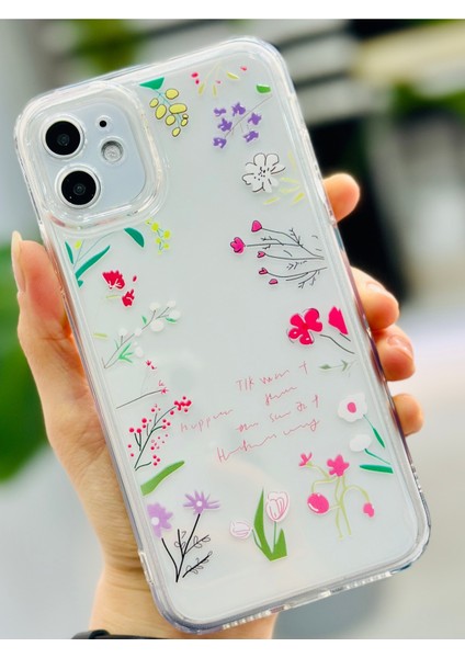 Iphone 11 Uyumlu Kenar Çiçekler Desen Baskı Silikon Kılıf fiyatları