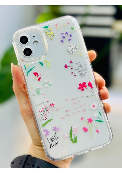 Iphone 11 Uyumlu Kenar Çiçekler Desen Baskı Silikon Kılıf modelleri