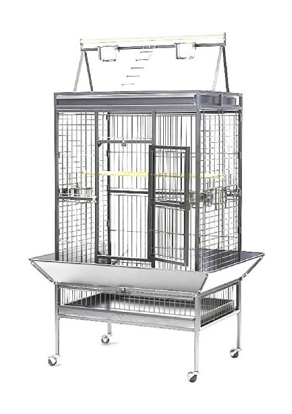 Tekerlekli Ayak Açılır Papağan Kafesi Beyaz modelleri