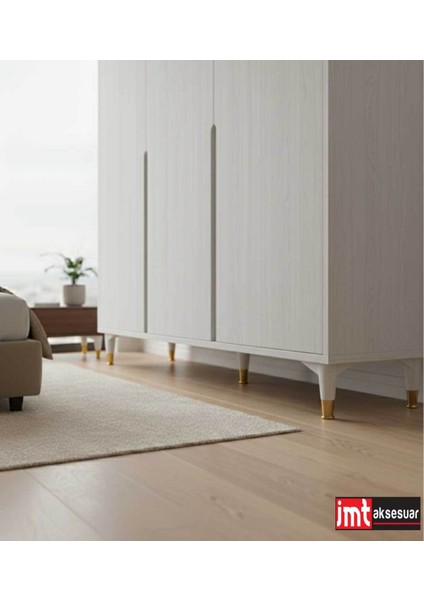 Puma 15 cm Beyaz-Altın 6'lı Set Mobilya Kanepe Tv Ünitesi Dolap Konsol ve Destek Ayağı fırsatları