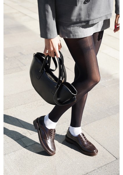 Kadın Bağcıklı Maskülen Çift Yüzlü Günlük Oxford Ayakkabı Sindo Kahve fiyatları