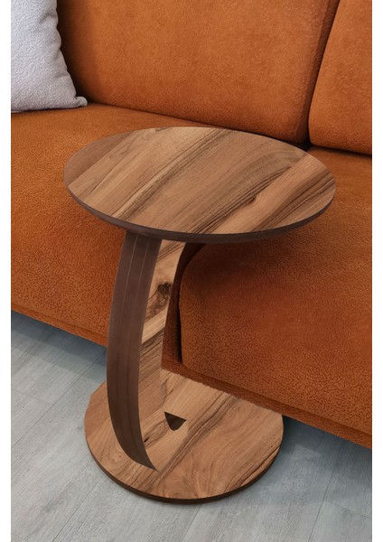 C Sehpa Koltuk Sehpası Yan Sehpa Tekerlekli Yan Sehpa Servis Sehpası Ceviz fiyatları