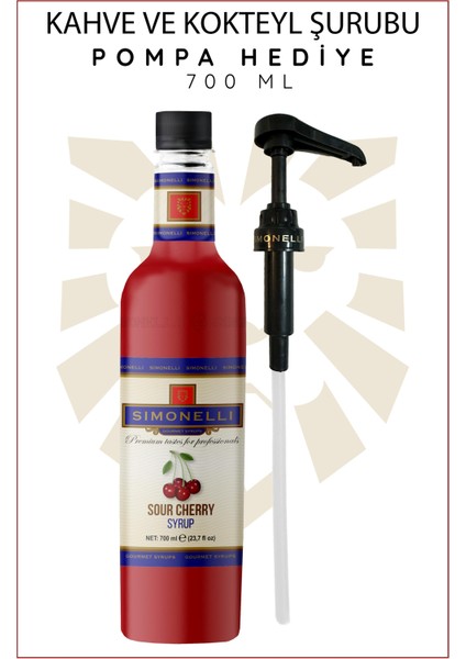 Kahve ve Kokteyl Şurubu Vişne 700 ml + Pompa Simonelli fiyatları