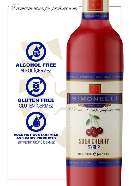 Kahve ve Kokteyl Şurubu Vişne 700 ml + Pompa Simonelli fırsatları