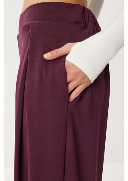 Yumuşak Modal Pileli Eşofman Altı LCI0044 Mürdüm fırsatları