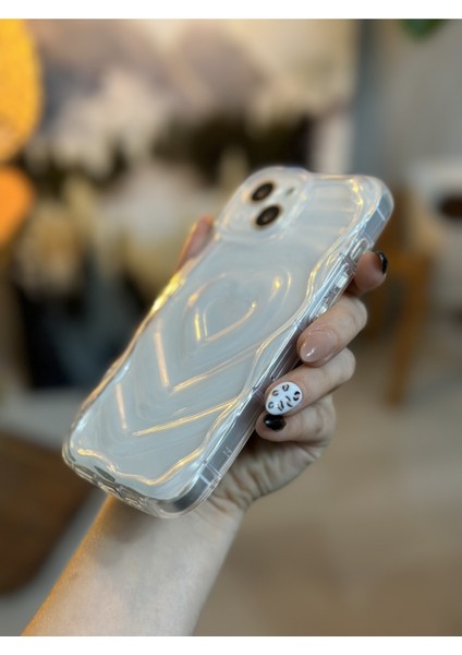 Iphone 14 Plus - 15 Plus Şeffaf 3D Kabartma Kalp Tasarımlı Silikon Kılıf fiyatları