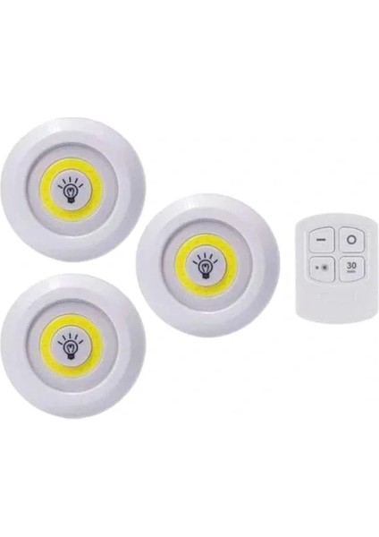LED Lamba 3'lü Uzaktan Kumandalı Yapışkanlı fırsatları