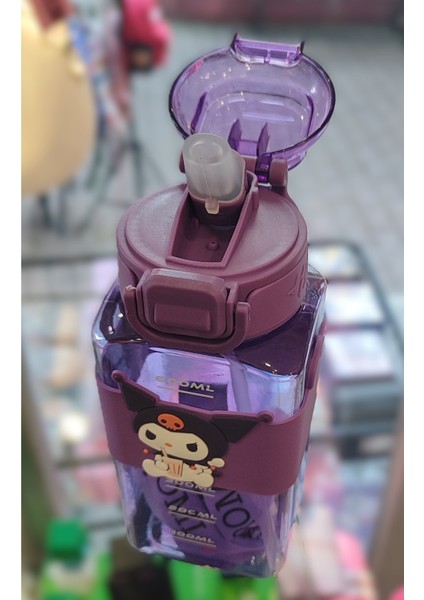 Kuromi Figürlü Çocuk Suluk Matara 600ML Askılı Plastik AD71040 fiyatları