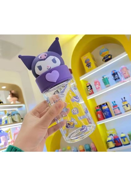 Çocuk Cam Matara Kuromi Figürlü M1058