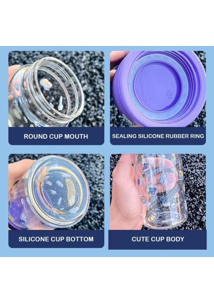 Çocuk Cam Matara Kuromi Figürlü M1058 modelleri