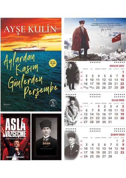 Aylardan Kasım Günlerden Perşembe ve Asla Vazgeçme - Kalpaklı Ajanda - Sakarya Duvar Takvimi