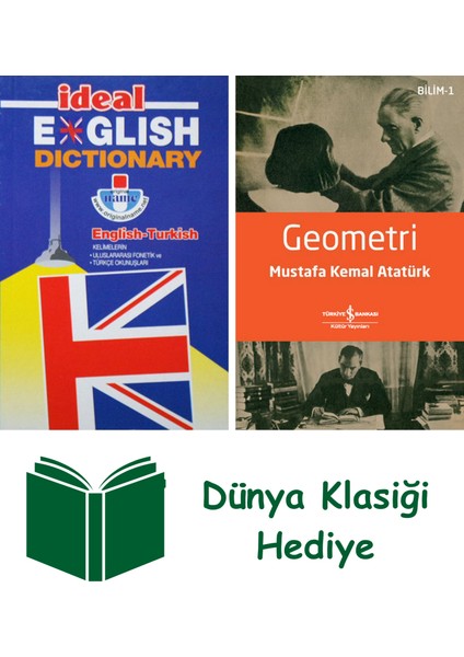 Ideal English Dictionary + Geometri + Dünya Klasiği Hediye