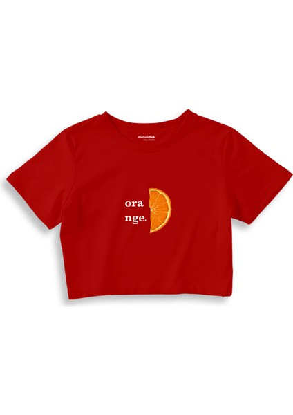 Orange Crop Tişört - Kırmızı