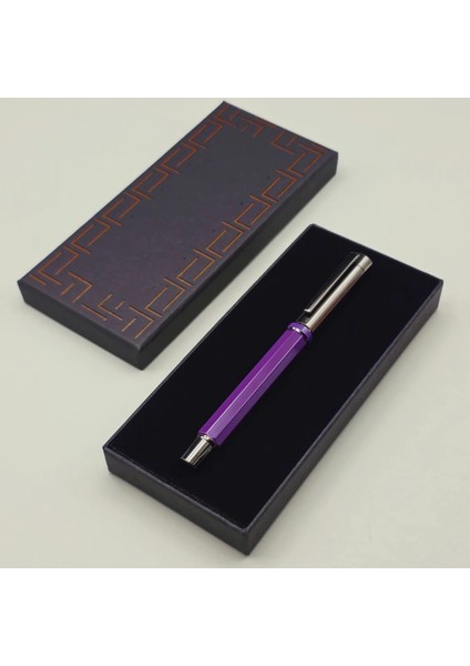 Kutulu Mor Metal Roller Kalem