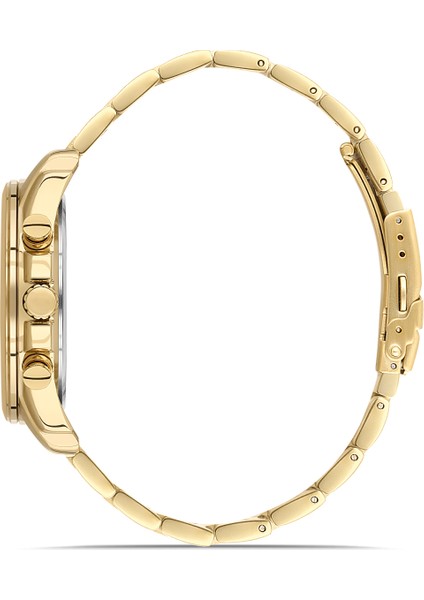 WEL2456-5 Erkek Kol Saati Kronometreli, Çelik Kasakordon, Su Geçirmez, Gold Renk, Beyaz Kadran fiyatları