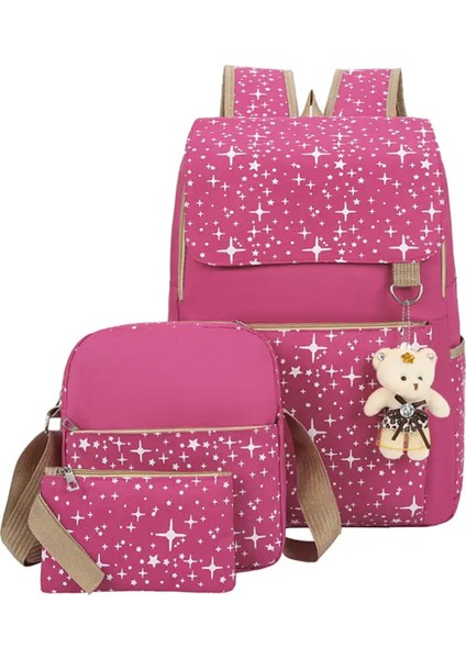 Büyük Boy 3 Lü Sırt Çantası Seti (Sırt Çantası/beslenme(Omuz)Çantası/kalem Kutusu)