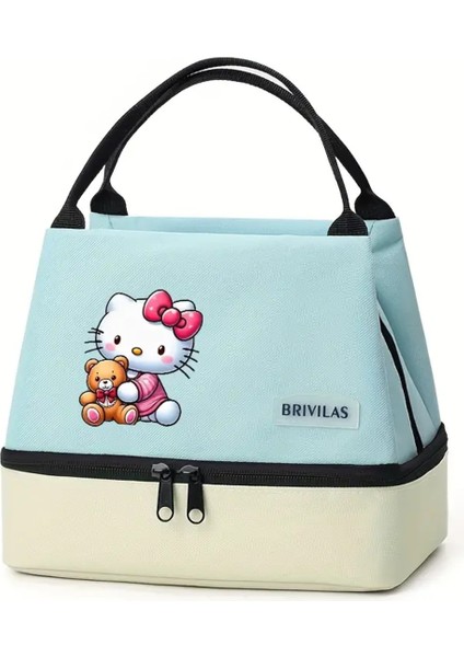 Beslenme Çantası Hello Kitty Figürlü Izoleli Sıcak Soğuk Koruma Çift Bölmeli Brılıvas AD76302