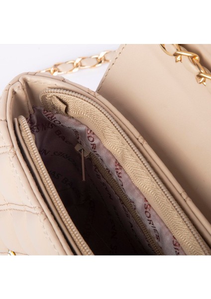 Kadın Taşlı Zincirli Şık Kapitone Çapraz Çanta N101 ( 21X12 Cm) modelleri