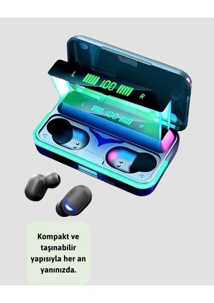 Uzun Pil Ömürlü E10 Powerbank Bluetooth Kulaklık LED Gösterge indirimleri