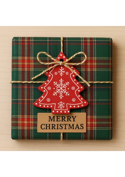 100% Belçika Çikolatası Yılbaşı Temalı 60 G Bol Sütlü Çikolata | Ahşap Yılbaşı Ağacı Süslemeli