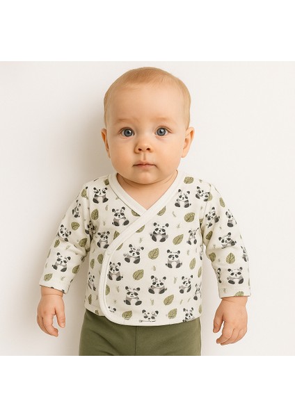 3’lü Pamuklu Bebek Zıbın Seti – Panda Desenli modelleri