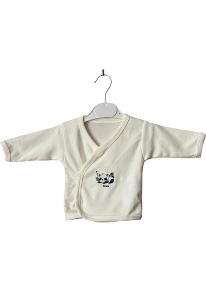 3’lü Pamuklu Bebek Zıbın Seti – Panda Desenli