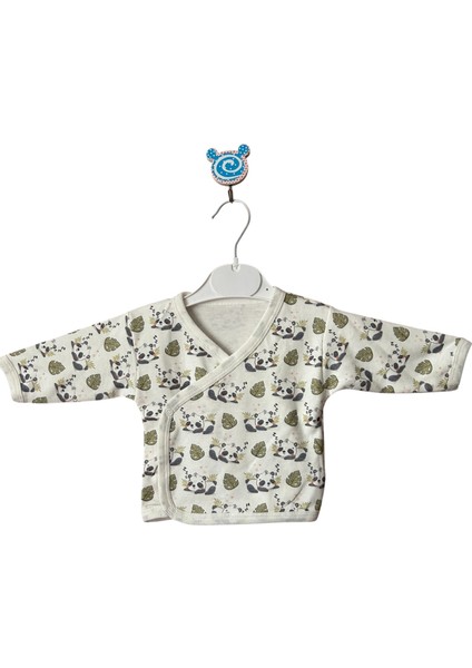 3’lü Pamuklu Bebek Zıbın Seti – Panda Desenli