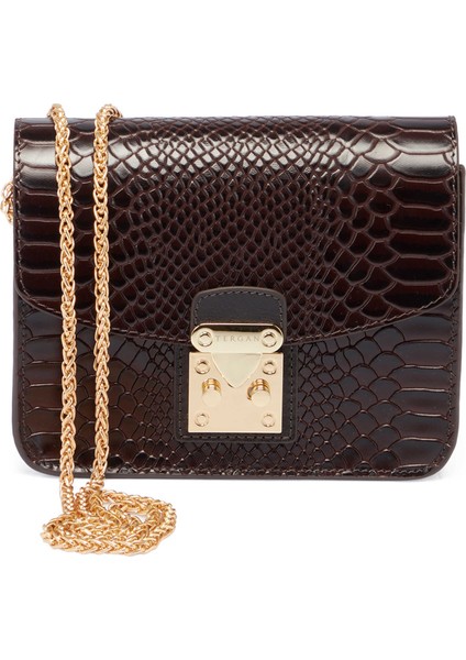 Kahve Hakiki Deri Kadın Çapraz Askılı Çanta - S25K1BC78972-H1V