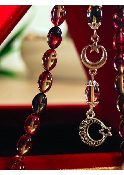 Ateş Kehribar Tesbih Sistem Püsgüllü Orjinal Ürün