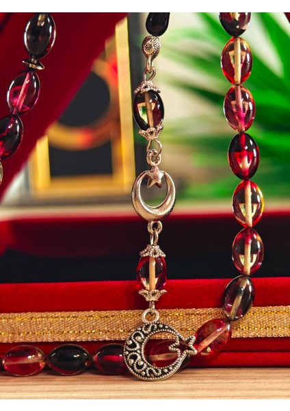 Ateş Kehribar Tesbih Sistem Püsgüllü Orjinal Ürün indirimleri