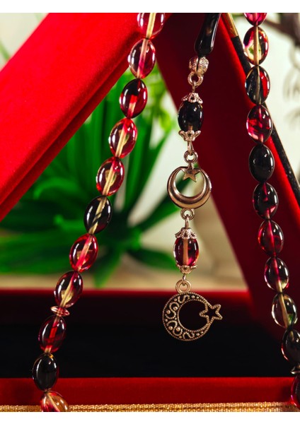 Ateş Kehribar Tesbih Sistem Püsgüllü Orjinal Ürün