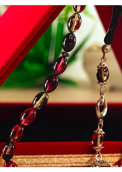 Ateş Kehribar Tesbih Sistem Püsgüllü Orjinal Ürün