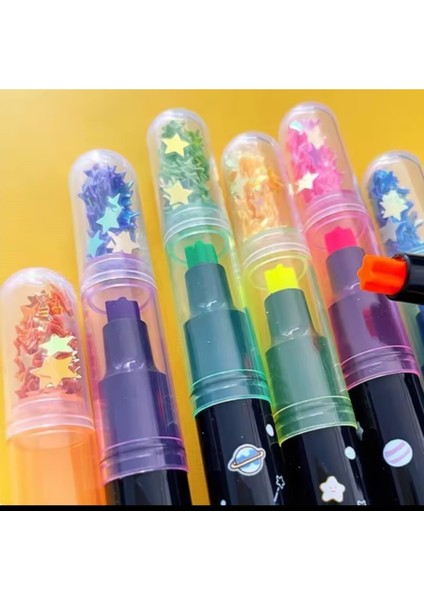 6 Renk Şekil Baskı Özellikli Fosforlu Kalem Seti fiyatları