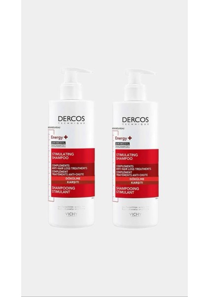Vichy Dercos Energy+ Niasinamid Içeren Koparak Dökülme Karşıtı Şampuan 400 ml x 2 Adet