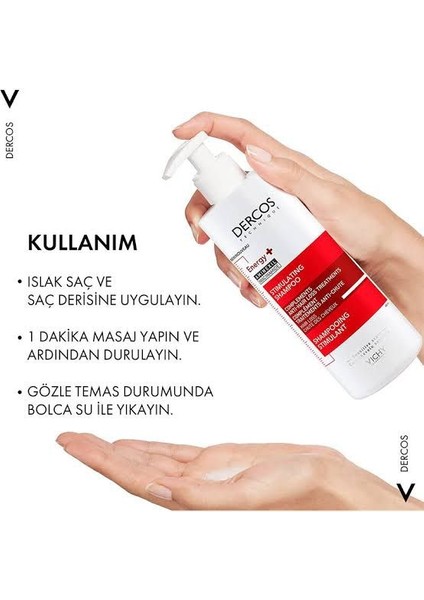 Vichy Dercos Energy+ Niasinamid Içeren Koparak Dökülme Karşıtı Şampuan 400 ml x 2 Adet fiyatları