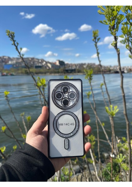 Xiaomi Redmi 14C 4g Şeffaf Taşlı Magsafe Özellikli Kılıf