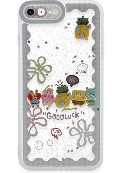 iPhone 7 Kılıf Sweet Desenli Silikon Kapak - Açık Mavi - FKU5307-2757