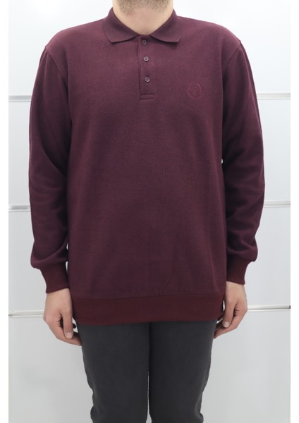 Fistan Store Erkek Düz Klasik Kesim Rahat Kalıp Polo Yaka Selanik Kumaşlı Kışlık Kazak