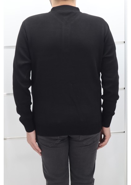 Fistan Store Erkek Desenli Klasik Kesim Rahat Kalıp Polo Yaka Tek Cepli Kışlık Yünlü Kazak modelleri