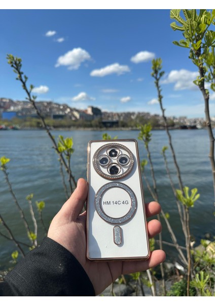 Xiaomi Redmi 14C 4g Şeffaf Taşlı Magsafe Özellikli Kılıf