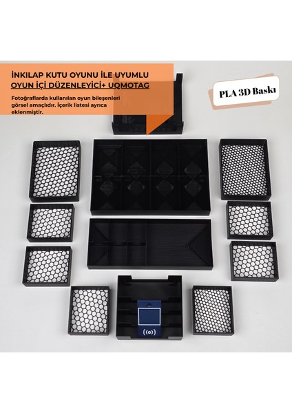 Masa Oyunu Aksesuarı- İnkılap Oyunu Uyumlu 3D Baskı Organizer/ Insert Düzenleyici +UqmoTag (OYUN DAHİL DEĞİLDİR.) fiyatları