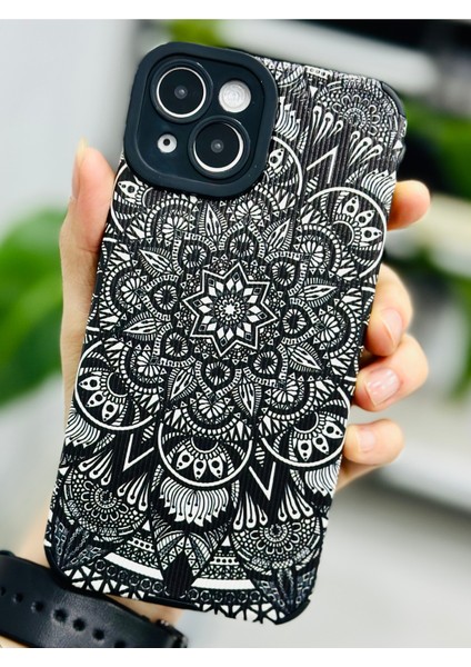 Iphone 13 ve 14 Uyumlu Kaplama Mandala Tasarımlı Esnek Silikon Kılıf modelleri