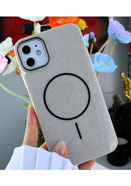 Iphone 11 Uyumlu Simli Glitter Magsafe Özellikli Darbe Önleyici Şeffaf Silikon Kılıf fiyatları
