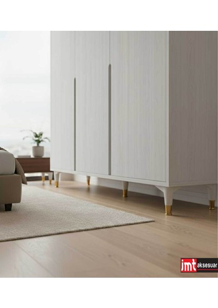 Puma 15 cm Beyaz-Krom 6'lı Set Mobilya Kanepe Tv Ünitesi Dolap Konsol ve Destek Ayağı indirimleri