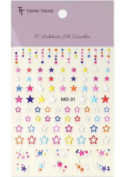 Stc-Mo-31 - Renkli Yıldız Yapışkanlı Sticker fırsatları