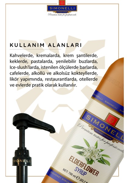 Kahve ve Kokteyl Şurubu Elderflower Aromalı 700 ml + Pompa fiyatları