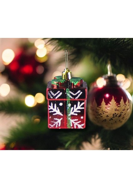 Yılbaşı Süsü 4'lü Hediye Paketi Pasta Kırmızı 6 cm fiyatları