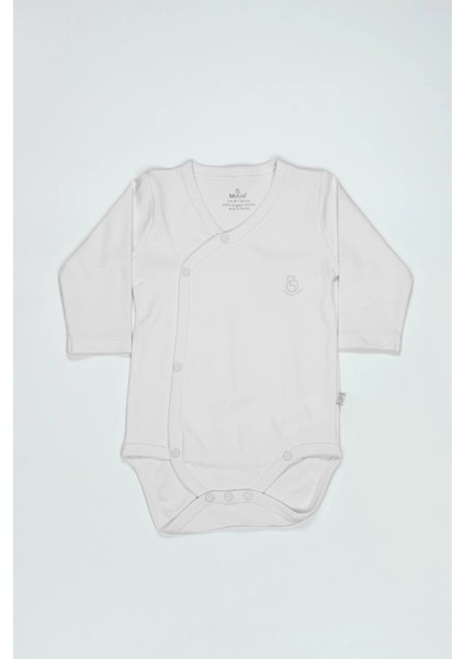 Bfs Organik Natural Basic Style Kruvaze Uzun Kol Body BS17102 Beyaz