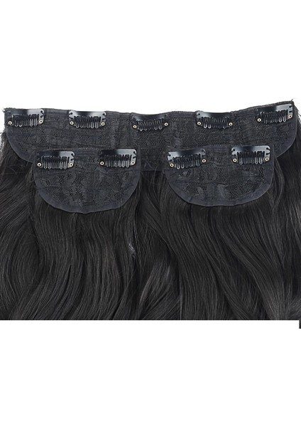 Fiber Sentetik Dalgalı Yarım Ay + 2 Yan Çıt Çıt - Kahverengi modelleri